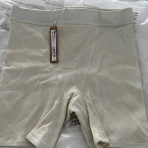 Cream Ribbed Boxer Briefs